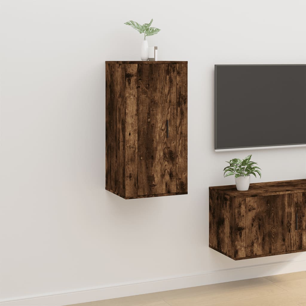 NNEVL Wall Mounted TV Cabinet Smoked Oak 40x34.5x80 cm