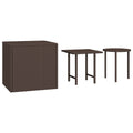 NNEVL Side Tables 3 pcs Brown Poly Rattan