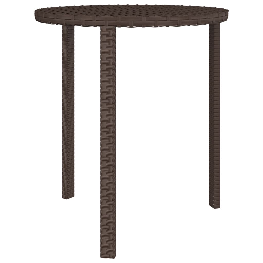 NNEVL Side Tables 3 pcs Brown Poly Rattan
