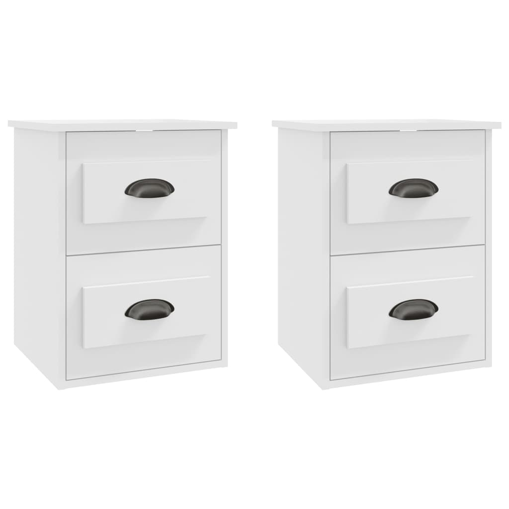 NNEVL Wall-mounted Bedside Cabinets 2 pcs White 41.5x36x53cm