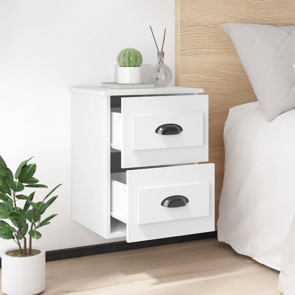 NNEVL Wall-mounted Bedside Cabinets 2 pcs White 41.5x36x53cm