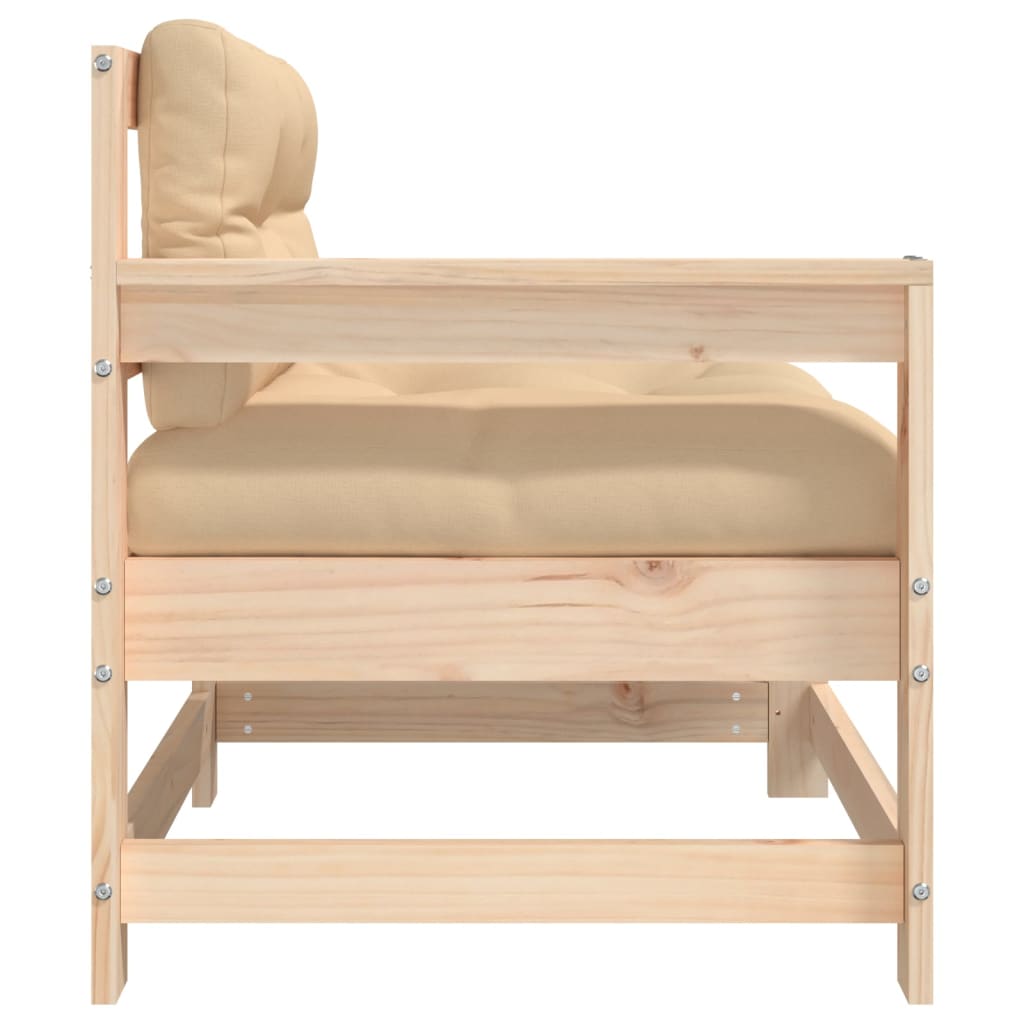 NNEVL Garden Chair with Cushions Solid Wood Pine