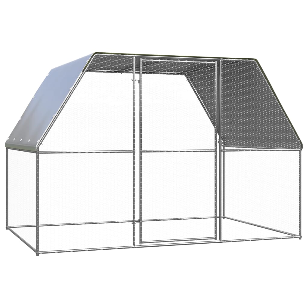 NNEVL Chicken Cage Silver and Grey 3x2x2 m Galvanised Steel