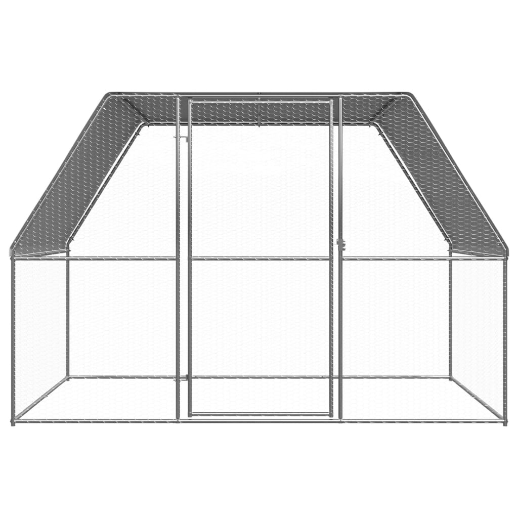 NNEVL Chicken Cage Silver and Grey 3x2x2 m Galvanised Steel