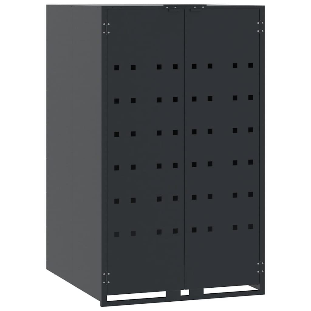 NNEVL Wheelie Bin Storage for 3 Bins Anthracite 207x79x117 cm Steel