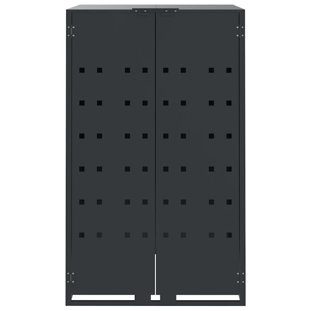 NNEVL Wheelie Bin Storage for 3 Bins Anthracite 207x79x117 cm Steel