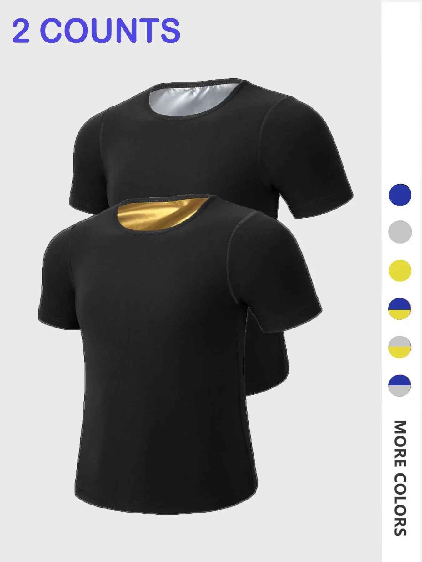 Men'S Sweat Sauna T-Shirts, Athletic Short Sleeve Tee, Weight Lose Workout Slimming Body Shaper, Fitness Waist Trainer, Men'S Shapewear, Gym Wear, Workout Top