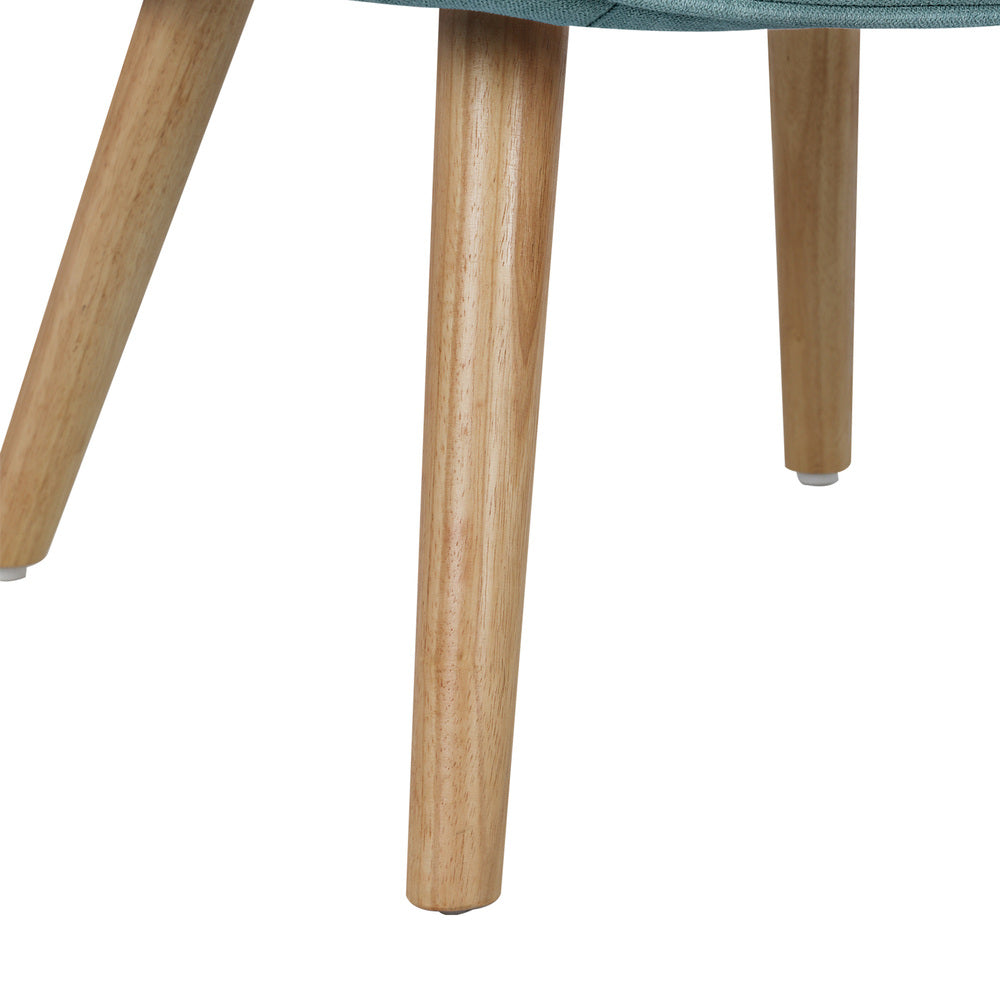 NNEED Armchair with Footstool Fabric Blue