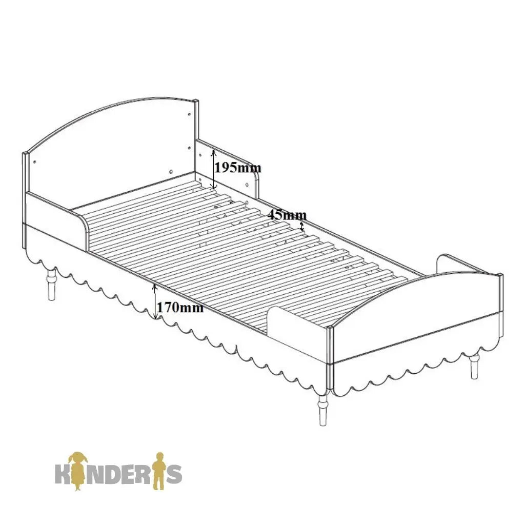 Lovos vaikams "BABUSHKA" 200x90 cm, balta