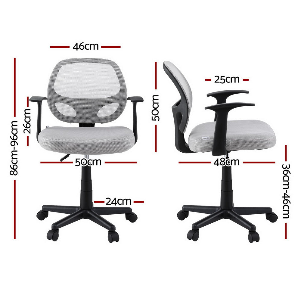 NNEDSZ Artiss Mesh Office Chair Computer Gaming Desk Chairs Work Study Mid Back Grey