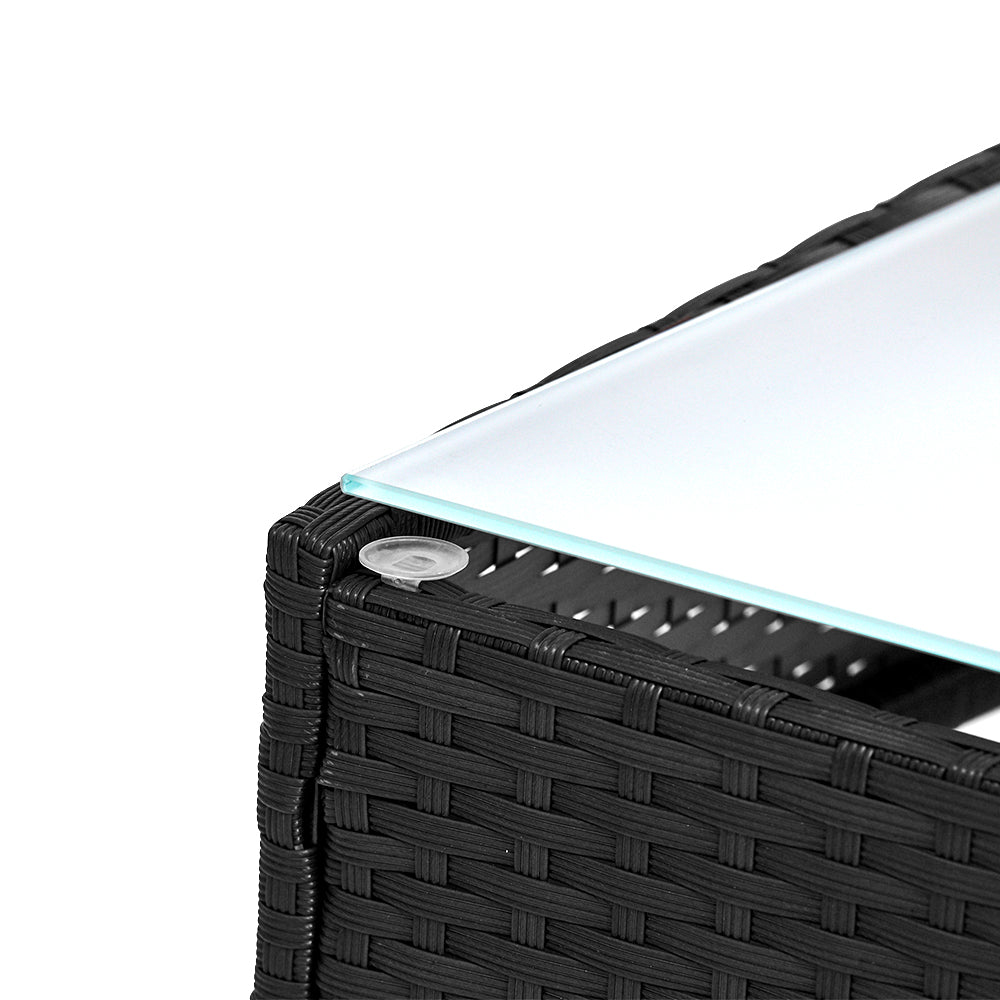 NNEDSZ 4-piece Wicker Outdoor Set - Black