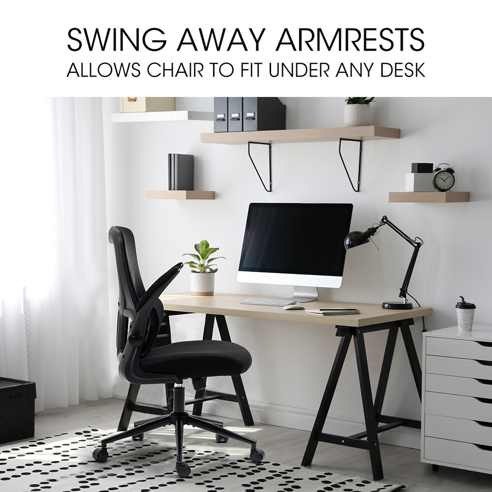 NNEMB Ergonomic Office Desk Chair-10 Position Lumbar Support-Mesh Fabric-Retractable Armrests-Black