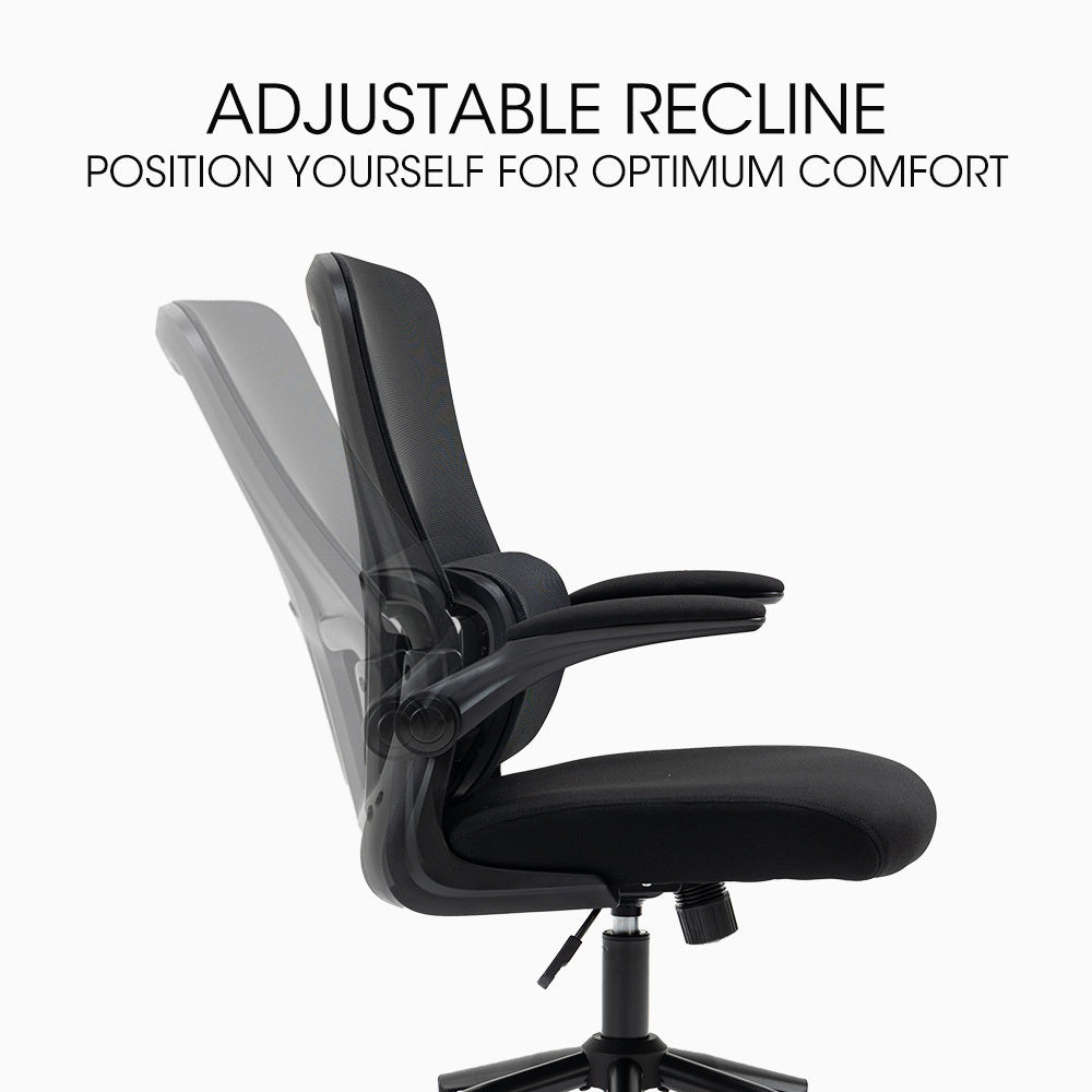 NNEMB Ergonomic Office Desk Chair-10 Position Lumbar Support-Mesh Fabric-Retractable Armrests-Black