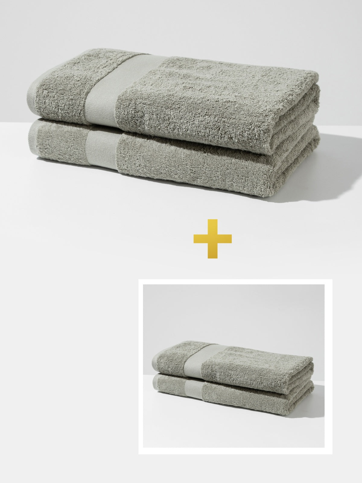 Set: cotton towel set – (2 pcs, 70 x 140 cm) and cotton towel set – (2 pcs, 50 x 90 cm)