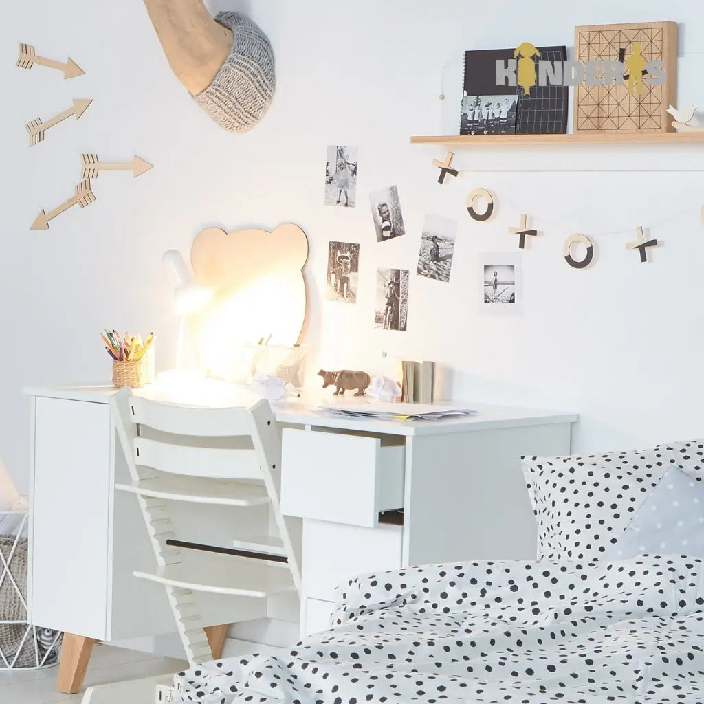 Rašomasis stalas "ZARA" 124x60 cm. Baltas arba pilkas