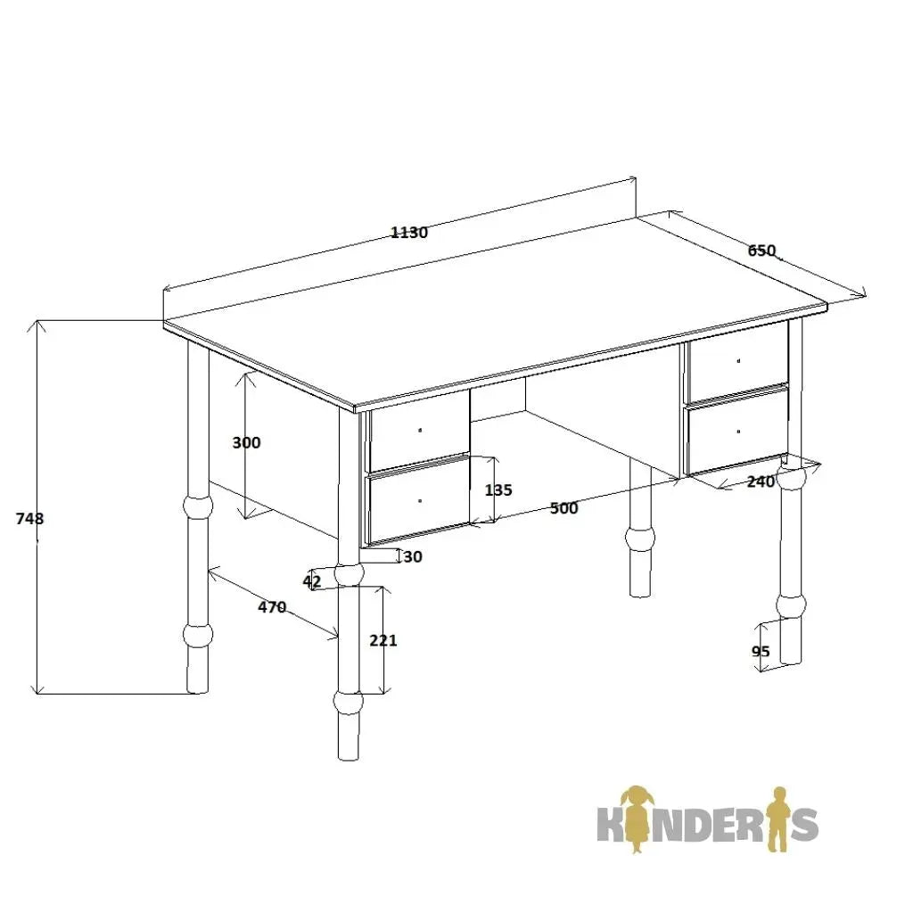 Rašomasis stalas vaikams "BABUSHKA"