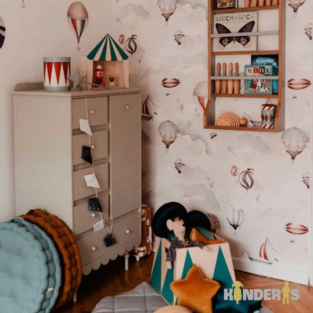 Retro komoda vaiko kambariui "BABUSHKA" olive