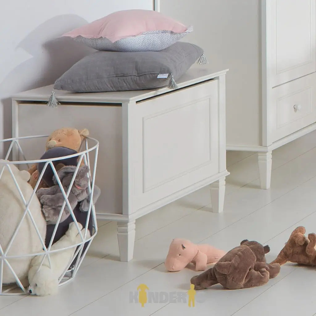 Suoliukas- žaislų dėžė "BIANCO", 66x46 cm., balta