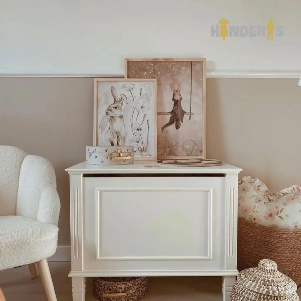 Suoliukas- žaislų dėžė "BIANCO", 66x46 cm., balta