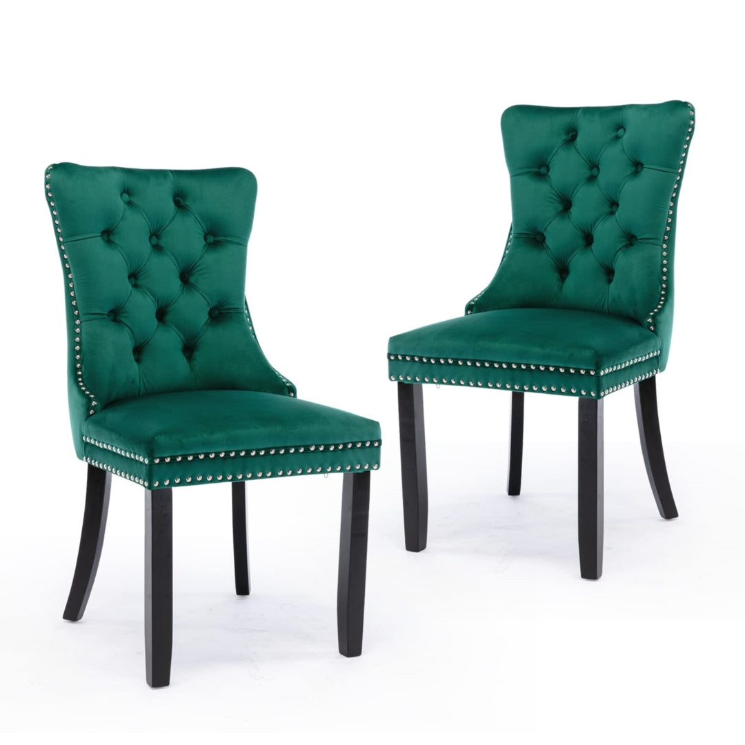 NNEDSZ 2x Velvet Dining Chairs- Green
