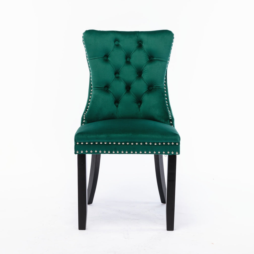 NNEDSZ 2x Velvet Dining Chairs- Green