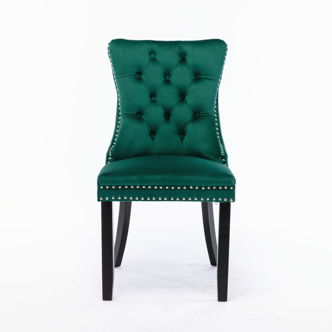 NNEDSZ 2x Velvet Dining Chairs- Green