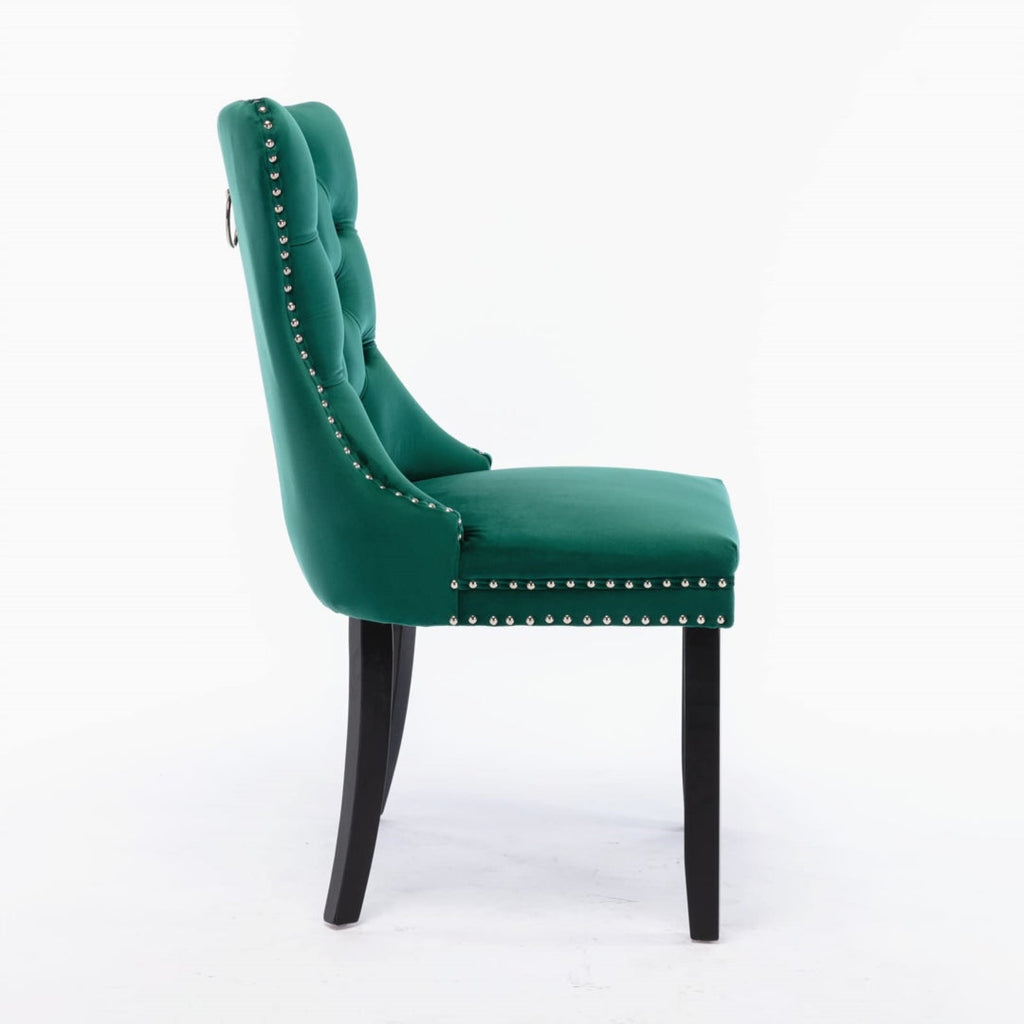 NNEDSZ 2x Velvet Dining Chairs- Green