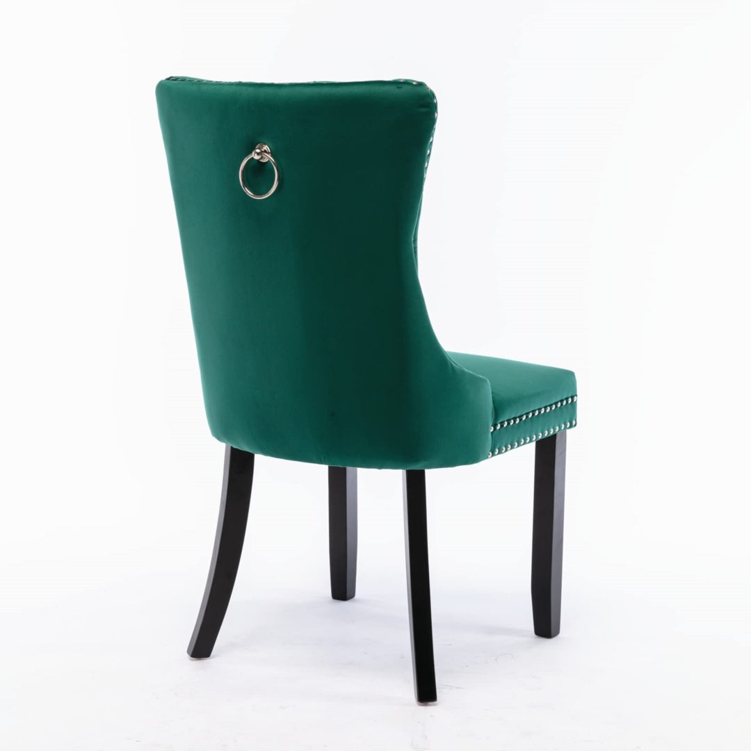 NNEDSZ 2x Velvet Dining Chairs- Green