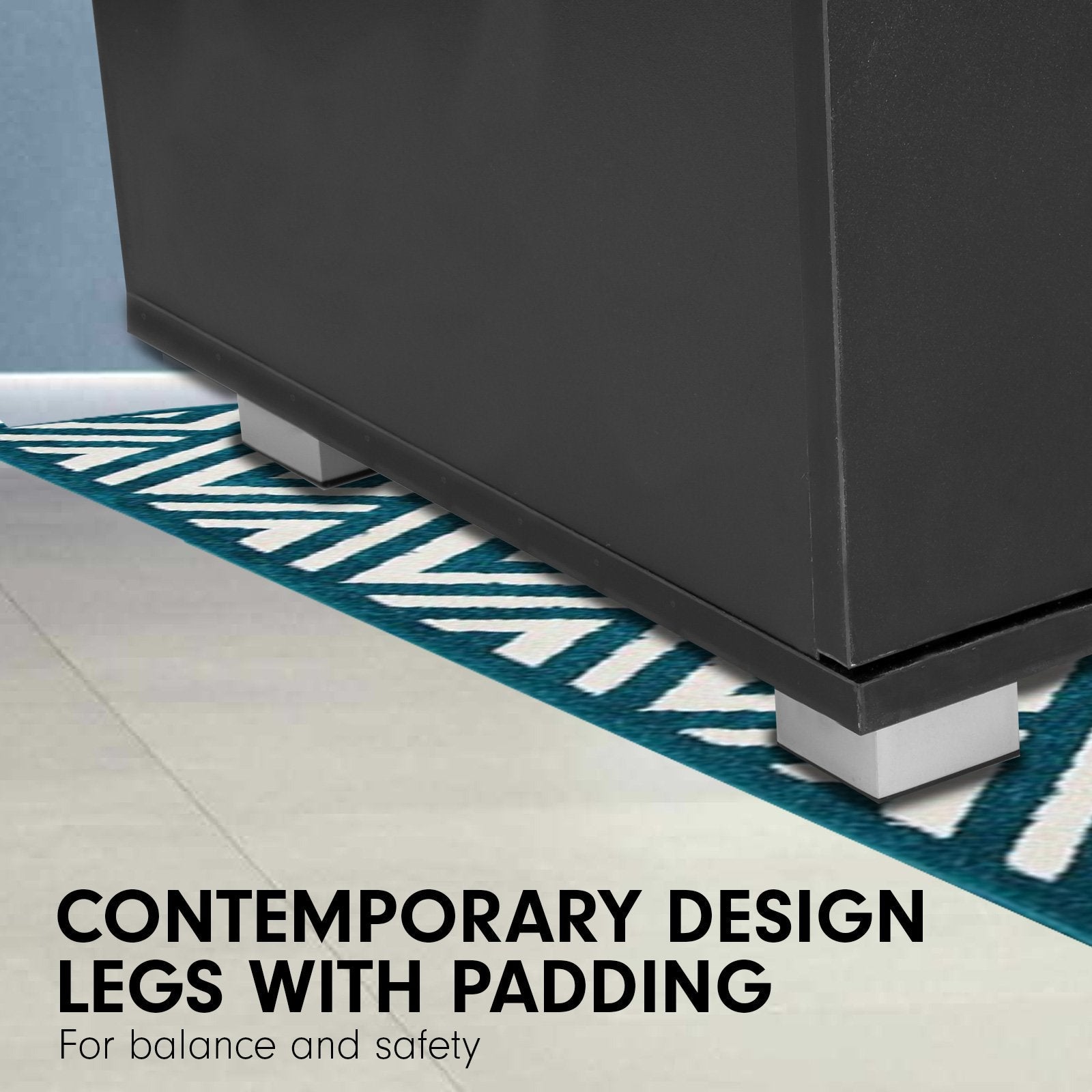 NNEDSZ Sarantino Bedside Table Cabinet Storage Chest 2 Drawers Lamp Side Nightstand - Black