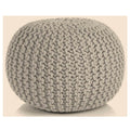 NNEDSZ Ottoman Pouffe Footstool Hand Knitted (Beige)