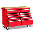 NNEDSZ 9 Drawers Tool Box Chest Cabinet Trolley Box Garage Storage Toolbox Red 1000lbs