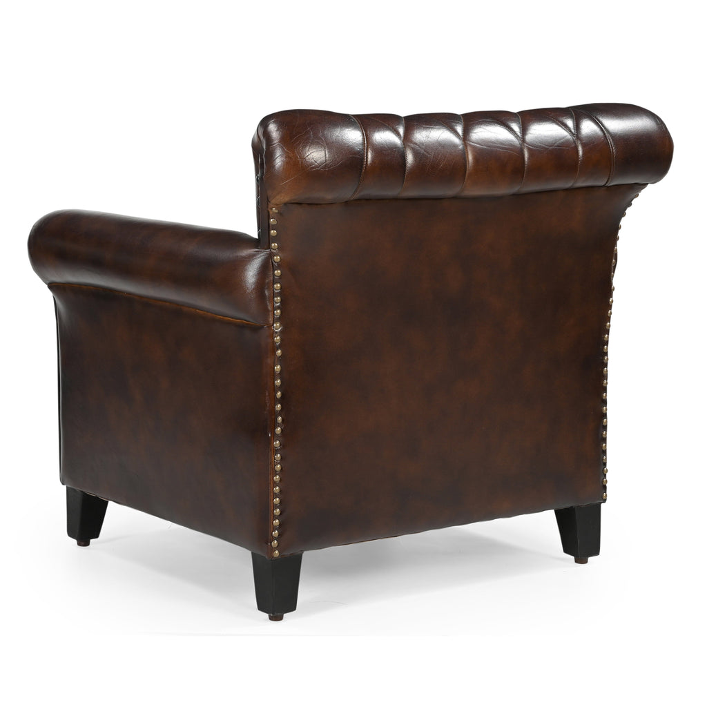 NNEDSZ STUDDED LEATHER ARM CHAIR