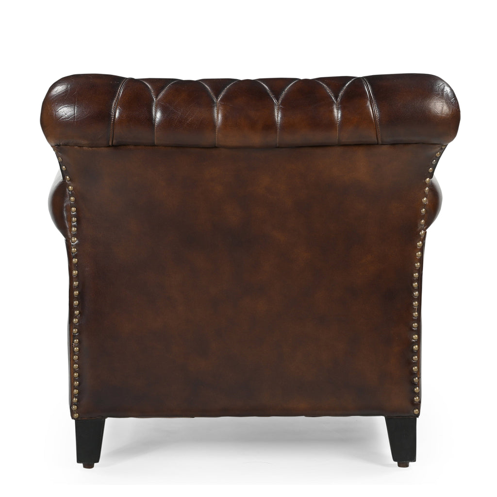 NNEDSZ STUDDED LEATHER ARM CHAIR