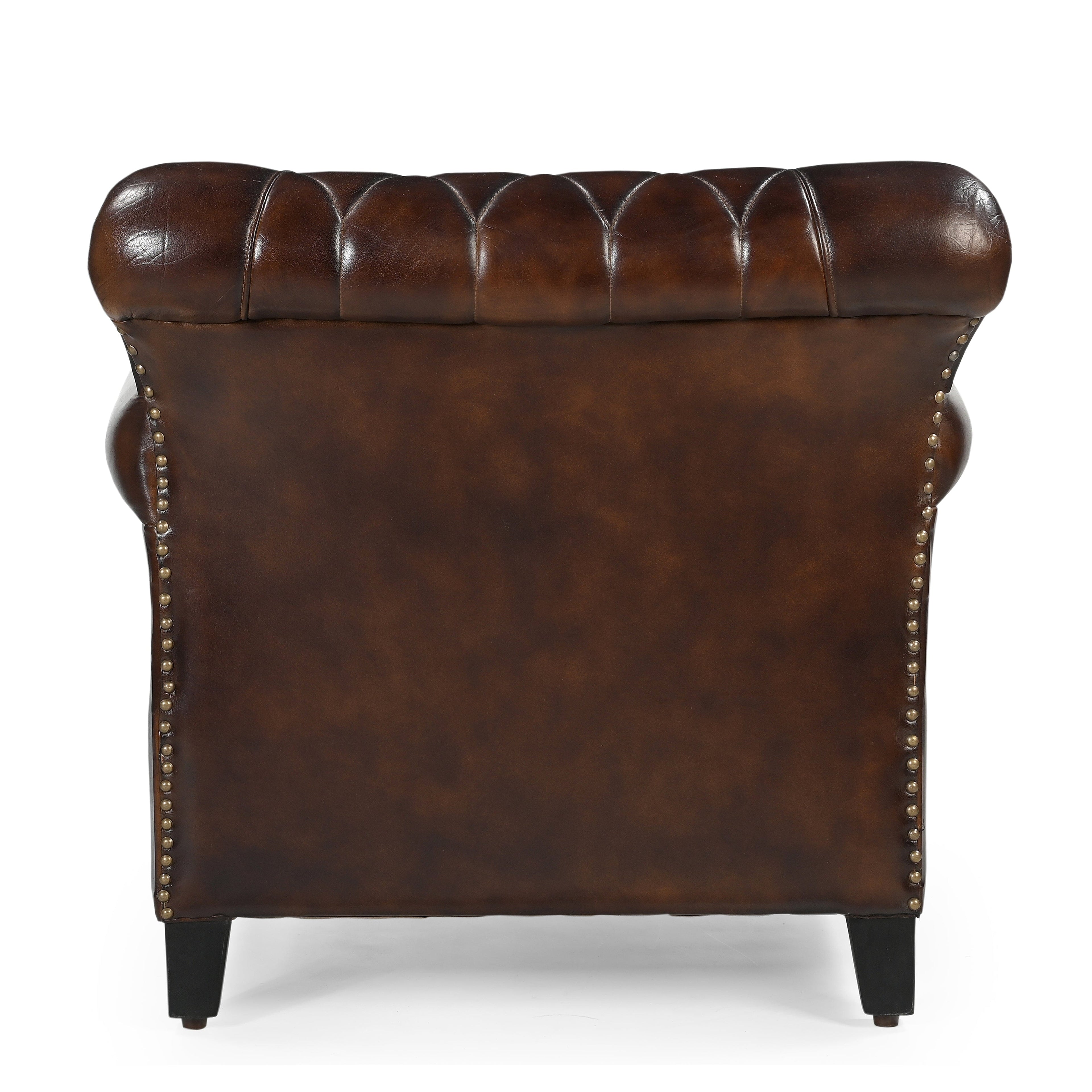 NNEDSZ STUDDED LEATHER ARM CHAIR