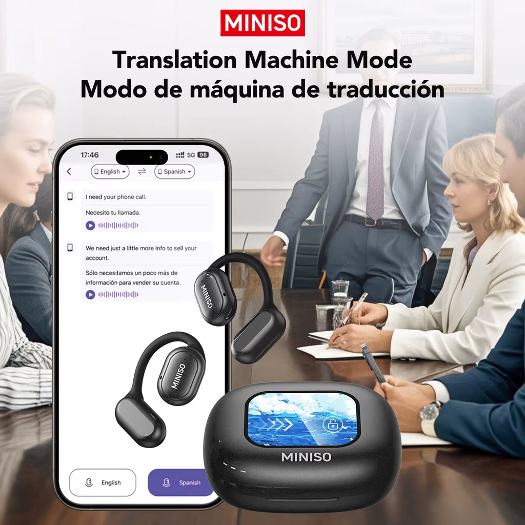 X30 Wireless Headphones Bluetooth Translation Earbuds Chat Headset Office Travel,Real-Time Translate Equalizer APP