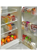 Set of 6 Fridge Organizer Bins Refrigerator Door Storage Boxes Clear Plastic Food Storage Containers