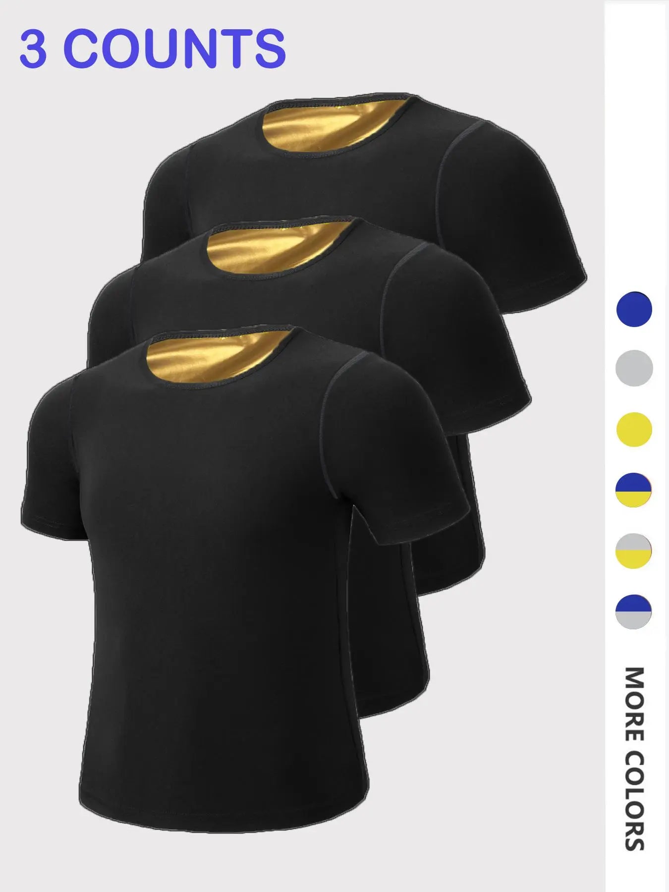 Men'S Sweat Sauna T-Shirts, Athletic Short Sleeve Tee, Weight Lose Workout Slimming Body Shaper, Fitness Waist Trainer, Men'S Shapewear, Gym Wear, Workout Top