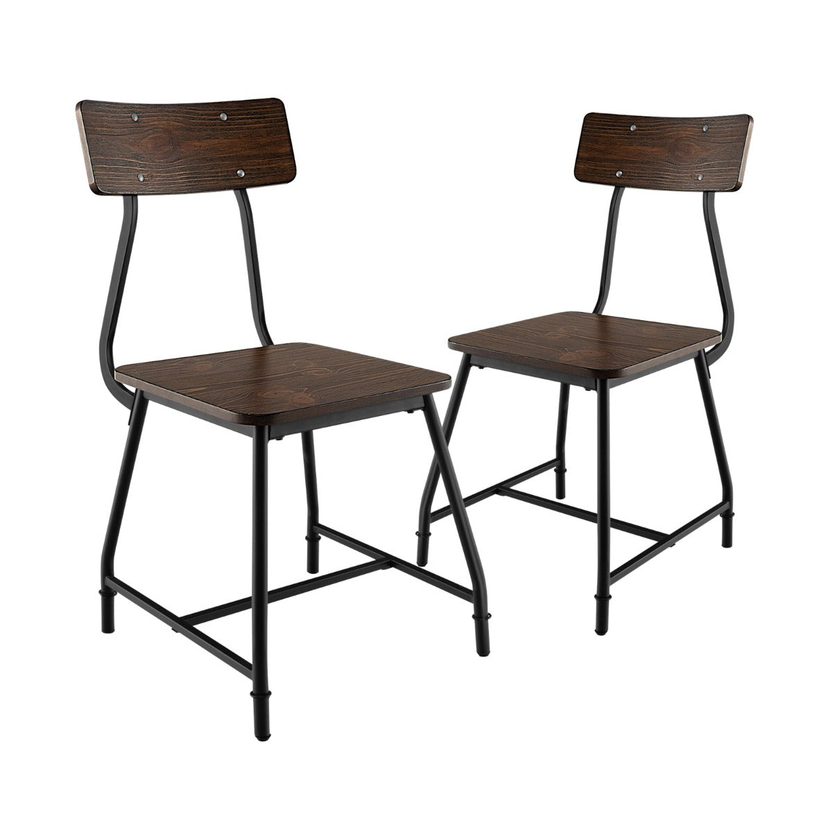 NNECW Vintage Dining Chairs Set of 2 with  Wood & Metal for Cafe/ Kitchen
