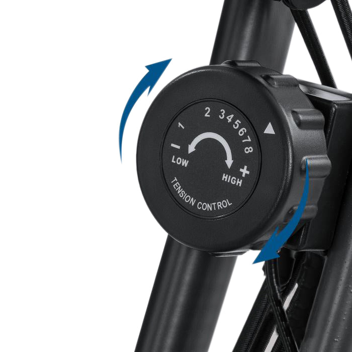 Szobakerékpár háttámlával, gumikötéllel